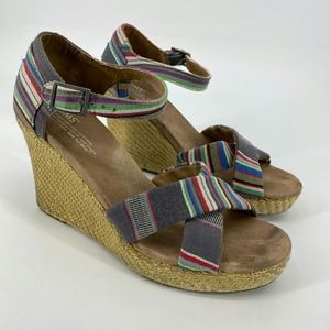 TOMS Woven Espadrille Wedge Sandals
